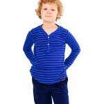 T - shirt manches longues rayures elvis bleu roi bleu marine