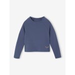 T - shirt manches longues technique fille bleu moyen