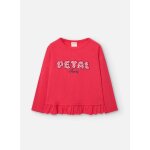 T - shirt  manches longues avec volant rose