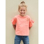T - shirt manches à volants en broderie anglaise fille pêche T - shirt manches à volants en broderie anglaise fille pêche