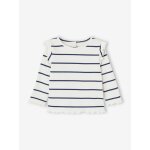 T - shirt en ctes manches volantes bb fille cru