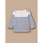 T - shirt marini�re boutonn� b�b� rayure marine / ecru