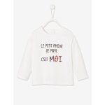T - shirt  message bb manches longues blanc