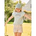 T - shirt à message motifs fleurs fille bleu ciel T - shirt à message motifs fleurs fille bleu ciel