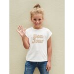 T - shirt à message motifs fleurs fille écru T - shirt à message motifs fleurs fille écru