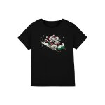 T - shirt mickey & minnie mouse coton disney sledding for christmas noir