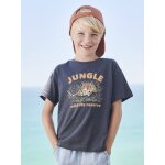 T - shirt motif animalier garon anthracite