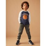 T - shirt motif ballon en relief garçon manches raglan contrastées bleu nuit T - shirt motif ballon en relief garçon manches raglan contrastées bleu nuit