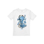 T - shirt motif bébé groot avec casque audio coton blanc T - shirt motif bébé groot avec casque audio coton blanc