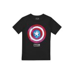 T - shirt motif bouclier d�goulinant coton noir