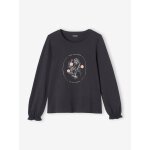 T - shirt motif fleurs fantaisie en relief fille anthracite T - shirt motif fleurs fantaisie en relief fille anthracite