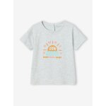 T - shirt motif hawaï bébé gris chiné T - shirt motif hawaï bébé gris chiné