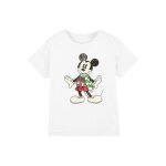 T - shirt motif mickey mouse avec charpe style rtro coton disney blanc
