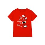 T - shirt motifs mickey mouse et formes gomtriques coton disney rouge