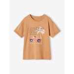 T - shirt motif pick up dtails encre gonflante garon cappuccino