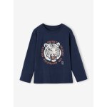 T - shirt motif tigre garçon bleu nuit T - shirt motif tigre garçon bleu nuit