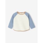 T - shirt naissance manches longues colorblock �cru