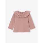 T - shirt naissance  manches longues en maille ajoure fantaisie blush