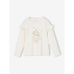 T - shirt de noël lapin détails pailletés fille écru T - shirt de noël lapin détails pailletés fille écru