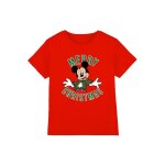 T - shirt de no�l motif mickey mouse coton disney rouge