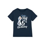 T - shirt olaf coton la reine des neiges chillin like olaf bleu marine