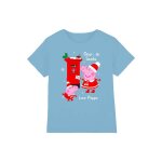T - shirt peppa and george noel coton lettre pre nol bleu ciel