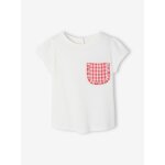 T - shirt poche fantaisie vichy bb cru