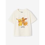 T - shirt pok�mon pikachu et evoli fille �cru