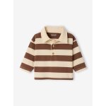 T - shirt polo b�b� ray� manches longues cacao