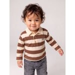 T - shirt polo b�b� ray� manches longues cacao