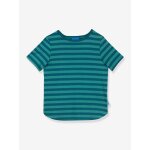 T - shirt ray� pour filles maalari finkid, protection uv bleu oc�an