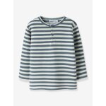 T - shirt ray� gar�on � patte de boutonnage name it bleu gris�