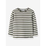 T - shirt ray� gar�on � patte de boutonnage name it olive