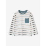 T - shirt ray� gar�on personnalisable vert d'eau