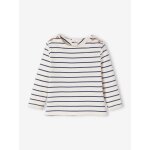 T - shirt ray� manches longues naissance �cru