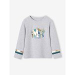 T - shirt sport motif tropical brillant fille gris chiné T - shirt sport motif tropical brillant fille gris chiné