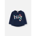 T - shirt en tricot fille lettres colores bleu