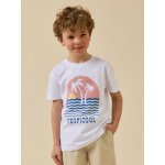 T - shirt tropicool gar�on - coton biologique blanc