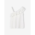 T - shirt � volant asym�trique fille �cru