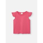 T - shirt avec volants et col rond rose