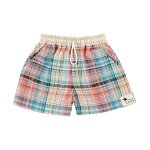 Short de bain � carreaux swimboy vert beige