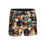 Short de bain court avec doublure et ceinture lastique gang jaune / orange / turquoise / noir