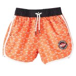 Short de bain gar�on imprim� logo rouge