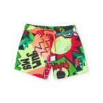 Short de bain gar�on en tissu cha�ne et trame � s�chage rapide vert