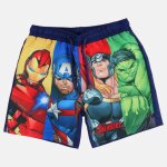 Short de bain imprim� � cordon avengers bleu marine