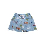 Short de bain imprim voitures rtro swimboy bleu clair