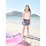 Short de bain motifs tropiques fille bleu imprim