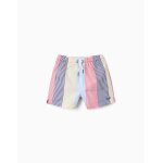 Short de bain � rayures et cordon de serrage you&me rouge