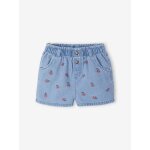 Short b�b� en denim brod� double stone