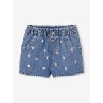 Short b�b� en denim brod� stone